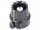 Precise knob; Shaft d: 6mm; Ø22.8x22.6mm; Colour: black
