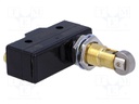 Microswitch SNAP ACTION; with transverse roller; SPDT; ON-(ON)