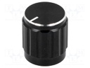 Knob; with pointer; aluminium,thermoplastic; Shaft d: 6mm; black