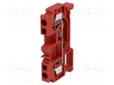 Splice terminal: rail; 0.2÷4mm2; ways: 1; terminals: 2; red; TS35