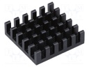 Heatsink: extruded; black; L: 21mm; W: 21mm; H: 6mm; aluminium