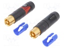 Plug; RCA; male; straight; soldering; gold-plated; for cable