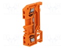 Splice terminal: rail; 0.08÷1.5mm2; ways: 1; terminals: 2; orange