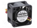 Axial Fan, 12 V, DC, 40 mm, 28 mm, 20.8 cu.ft/min, 0.59 m³/min