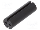 Spacer sleeve; LED; Øout: 5.1mm; ØLED: 5mm; L: 15mm; black; UL94V-0