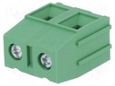 PCB terminal block; angled 90°; 12.7mm; ways: 2; on PCBs; terminal