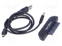 USB to SATA adapter; supports 1x HDD 2,5" SATA/SATAII and SSD