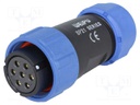 Plug; female; SP21; PIN: 7; IP68; 7÷12mm; soldering; for cable; 500V