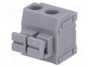 PCB terminal block; angled 90°; 5mm; ways: 2; on PCBs; 1.5mm2; 8A