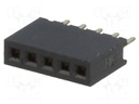 Socket; pin strips; female; PIN: 5; straight; 1.27mm; THT; 1x5; 1A