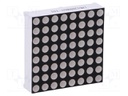 Display: LED; matrix; 8x8; yellow; 91mcd; anode; 32x32mm