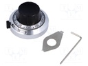 Precise knob; with counting dial; Shaft d: 6.35mm; Ø46x25mm