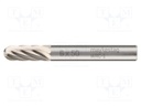 Rotary burr; Ø: 6mm; L: 50mm; metal; Working part len: 14mm; rod 6mm