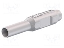 Plug; 2mm banana; white; gold-plated; Insulation: PA; Ø: 2.1mm