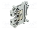 Splice terminal: rail; 0.2÷4mm2; ways: 1; terminals: 2; grey; 800V