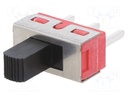 SLIDE SWITCH, SPDT, 5A, 120VAC, TH