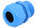 Cable gland; with long thread; PG21; IP68; Mat: polyamide; blue