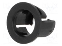 LED holder; 5mm; one-piece; black; UL94V-2; L: 6.3mm; Mat: polyamide