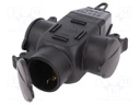 Connector: AC supply; splitter; Layout: 2P+PE; black; 250VAC; 16A