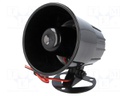 Sound transducer: siren; dynamic; 6 tones; 900mA; Ø: 88mm; 12VDC