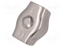 Rope clamp simplex; acid resistant steel A4; for rope
