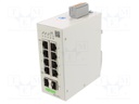 Switch Ethernet; managed; Number of ports: 10; 24÷48VDC; DIN; IP30