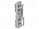 Splice terminal: rail; 1.5mm2; ways: 1; terminals: 4; grey; TS35