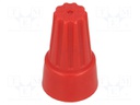 Splice terminals; 0.5÷10mm2; red; 50pcs; Kit: wire nut connector