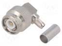 Plug; TNC; male; angled 90°; 50Ω; RG142,RG223,RG400; for cable