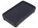 Enclosure: multipurpose; X: 75mm; Y: 130mm; Z: 26mm; BoPad; ABS; black