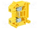 Splice terminal: rail; 0.5÷16mm2; ways: 1; terminals: 2; yellow