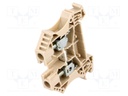 Splice terminal: rail; 6mm2; ways: 1; terminals: 2; beige; wemid