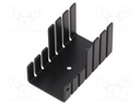 Heatsink: extruded; U; TO220; black; L: 42.5mm; W: 25.4mm; H: 25.2mm