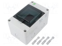 Enclosure: for modular components; IP65; light grey; No.of mod: 4